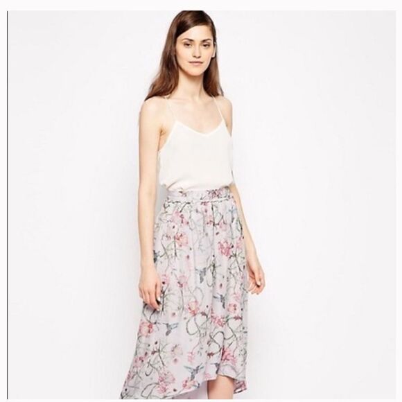 French connection silk Eden of Zola printed midi skirt size small - Picture 2 of 13